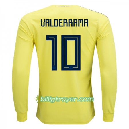 Billige Fotballdrakter Colombia Valderrama 10 VM 2018 Hjemmedraktsett Langermet